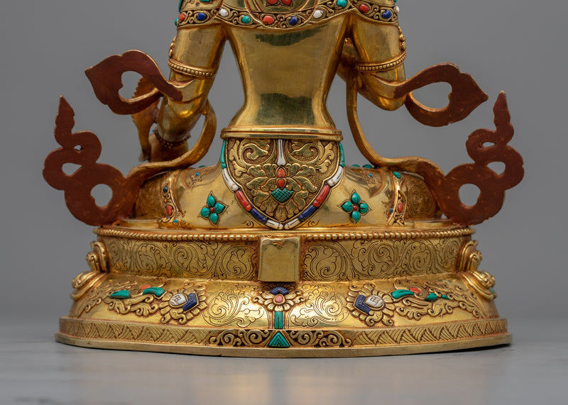Kṣitigarbha Bodhisattva Statue | Himalayan Gold Gilded Art
