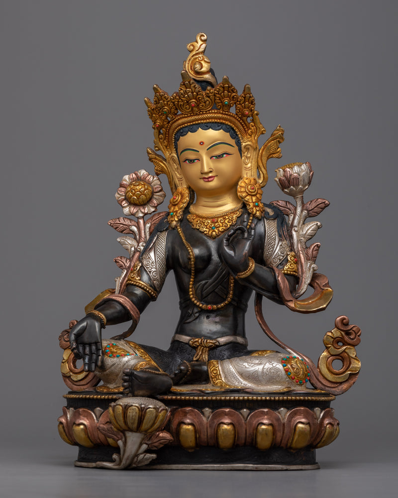 Green Tara Kadampa Statue | Female Buddha Of Compassion