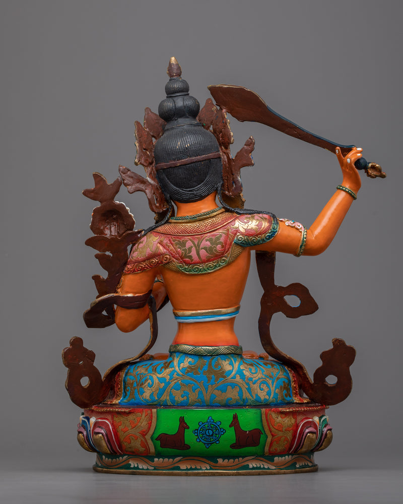 Manjushree Bodhisattva Statue | Handmade Figure of Wisdom Deity