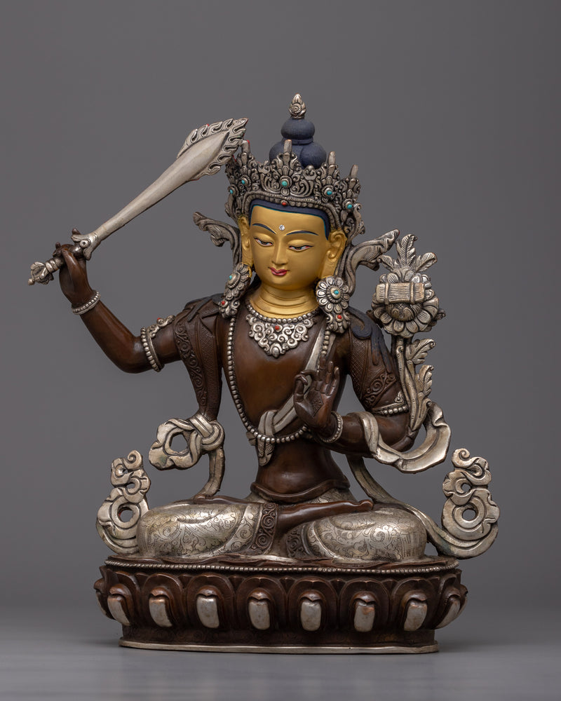 Bodhisattva Manjushri Mantra Practice Statue | The Embodiment of Wisdom and Spiritual Awakening