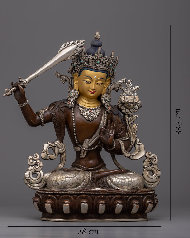 Bodhisattva Manjushri Mantra Practice Statue | The Embodiment of Wisdom and Spiritual Awakening