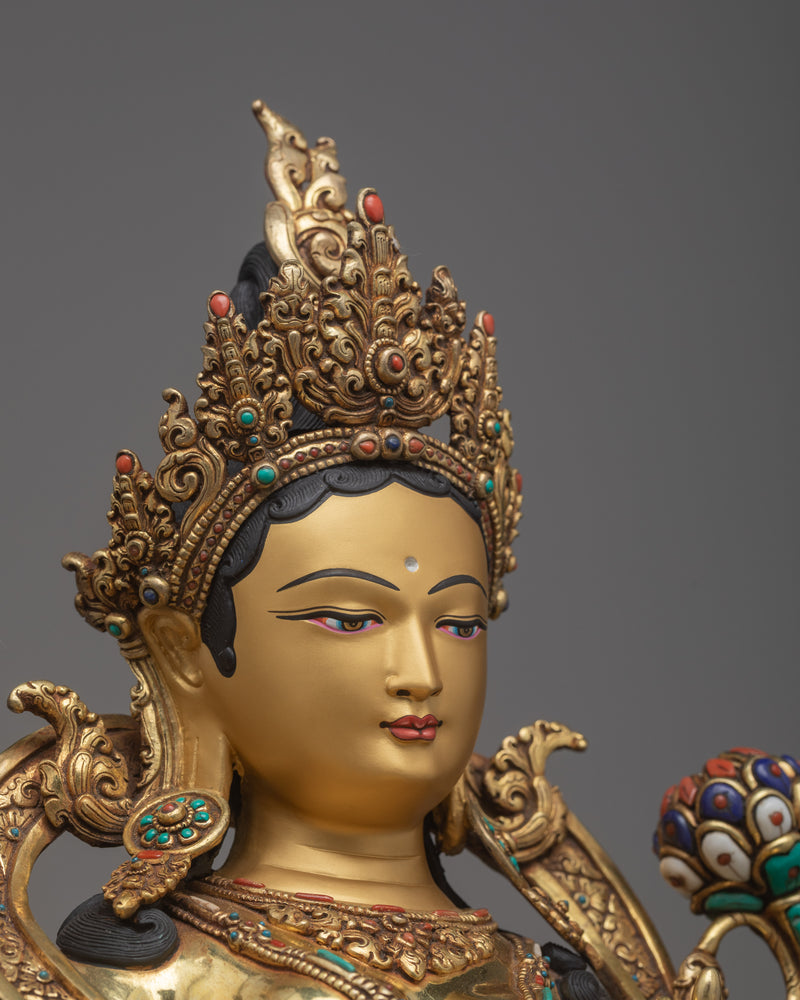 Green Tara Goddess Statue | The Swift Liberator and Compassionate Protector