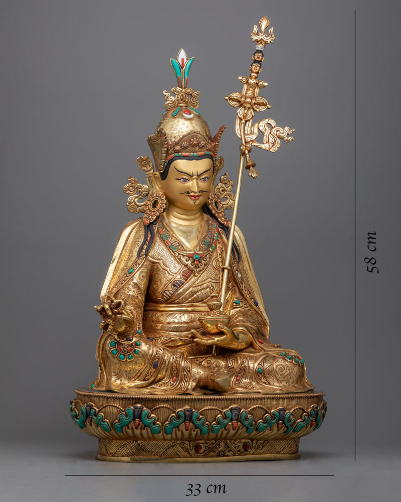 Guru Rinpoche Tibetan Spiritual Statue | The Lotus-Born Master and Founder of Tibetan Buddhism