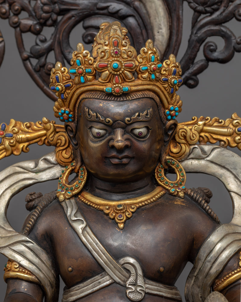 Rare Dzambhala Statue | Hand-Carved Buddhist Wealth Deity