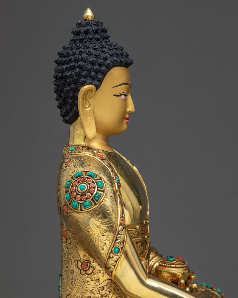 Buddha Shakyamuni | Seated In Meditation | 24K Gold Gilded Statue