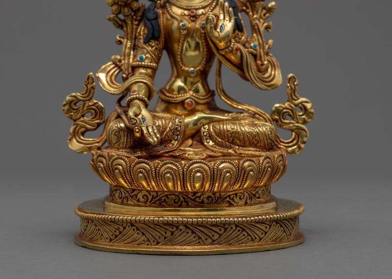 White Tara | Buddhist Deity Of Long Life And Good Health | Gold Gilded Statue