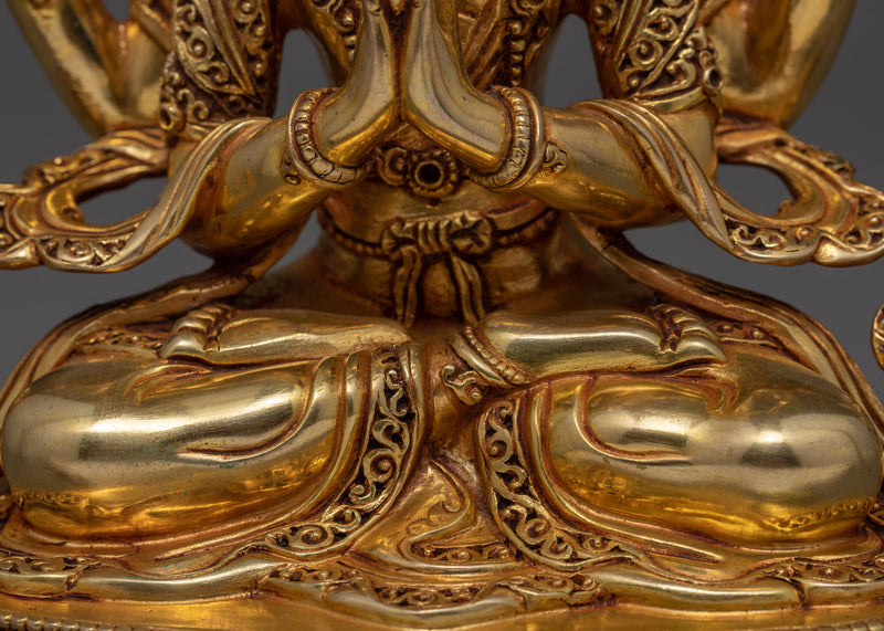 Chenrezig Statue, Avalokitesvara Hand-carved Buddhist Fine Art