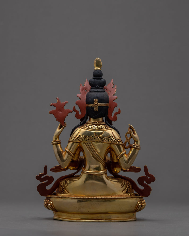 Chenrezig Statue, Avalokitesvara Hand-carved Buddhist Fine Art