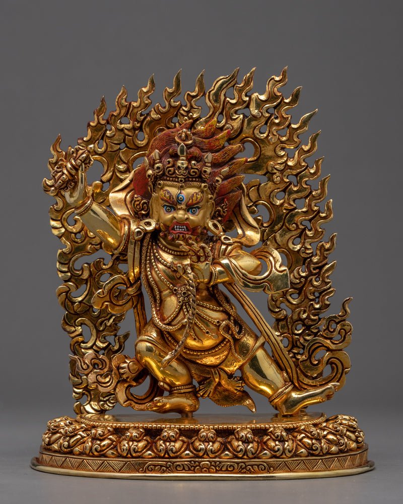 Wrathful Vajrapani Gold Statue