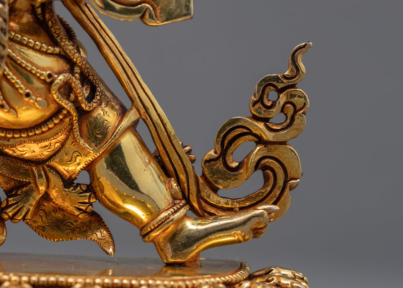 Vajrapani Statue | Gold Gilded Wrathful Deity Sculpture