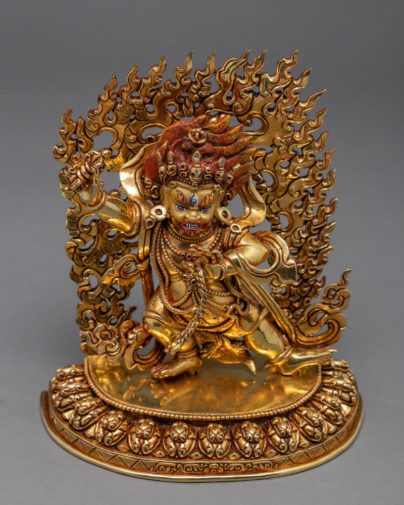 Vajrapani Statue | Gold Gilded Wrathful Deity Sculpture