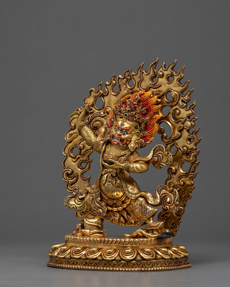 Indoor Mahakala Statue | Traditional Hand Carved Buddhist Art