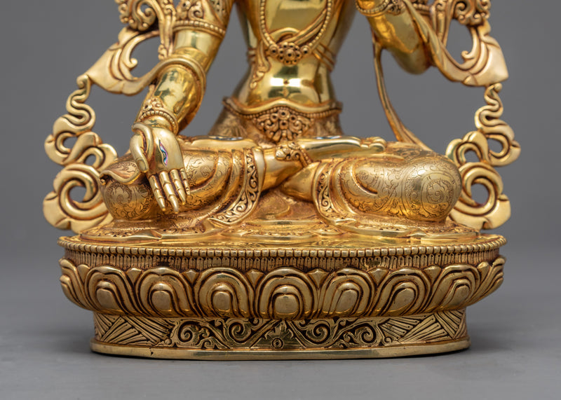 The White Tara Statue | Gold Gilded Buddhist Deity