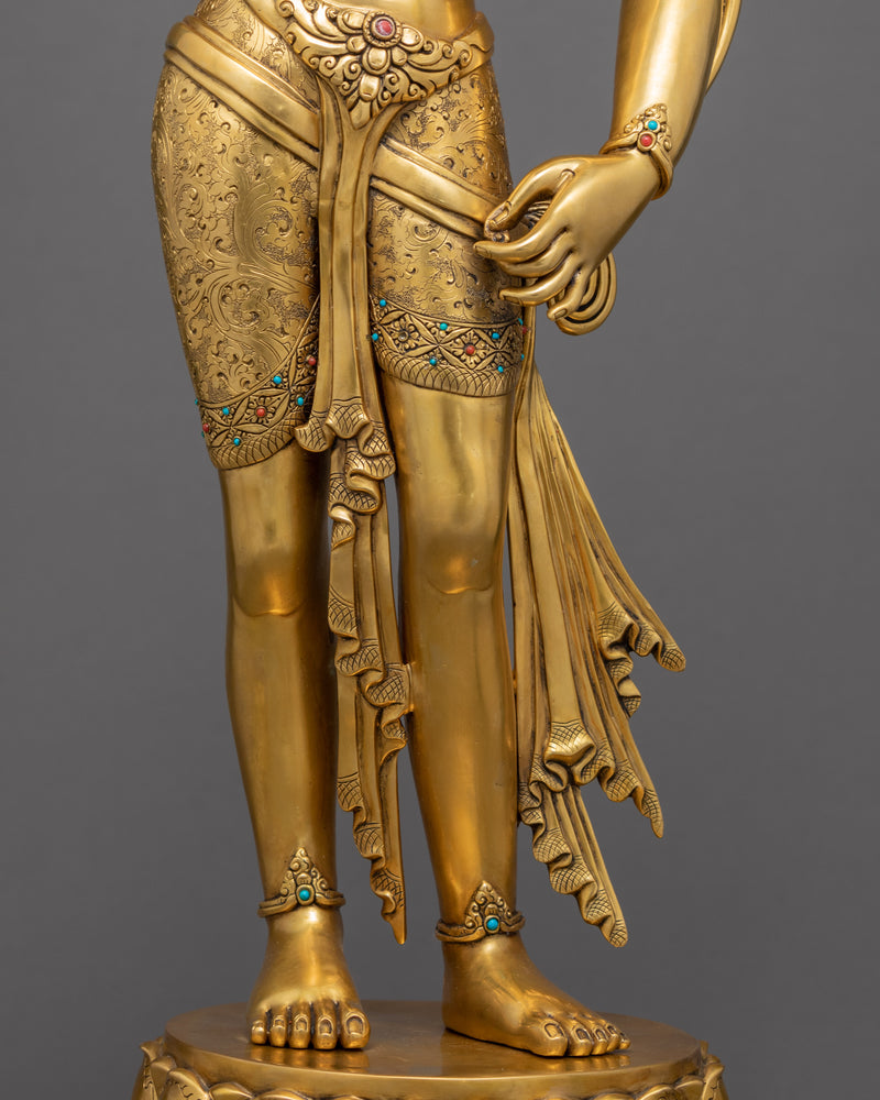 Standing Chenrezig Padmapani Statue | Traditional Avalokiteshvara Art