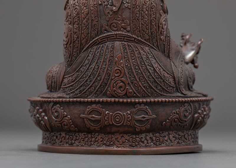 Mini Guru Rinpoche Statue | Traditional Silver Plated Sculpture