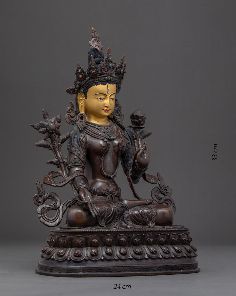 White Tara Sculpture | Traditional Buddhist Art