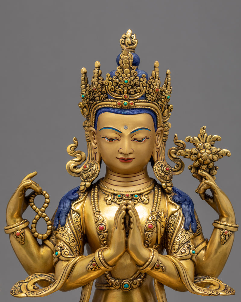 4 Armed Chenrezig | Bodhisattva Statue of Nepal
