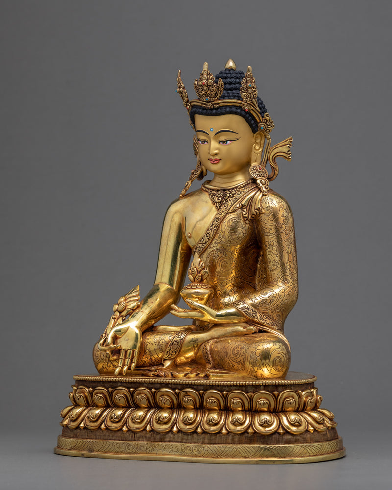 Blue Medicine Buddha Statue | Traditional Buddhist Art