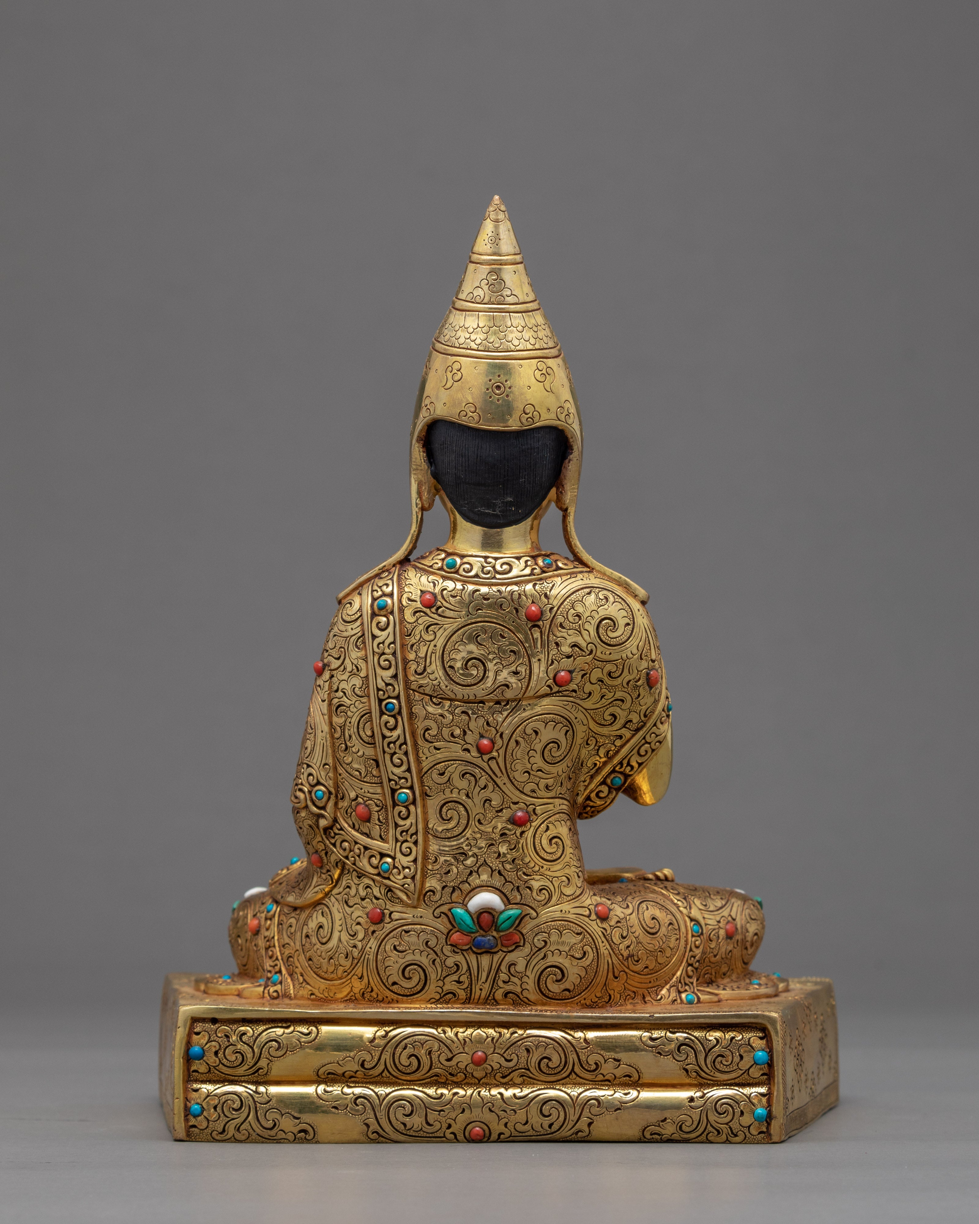 Guru Rinpoche with Trisong Detsen & Santaraksita | Traditional Buddhist Statue