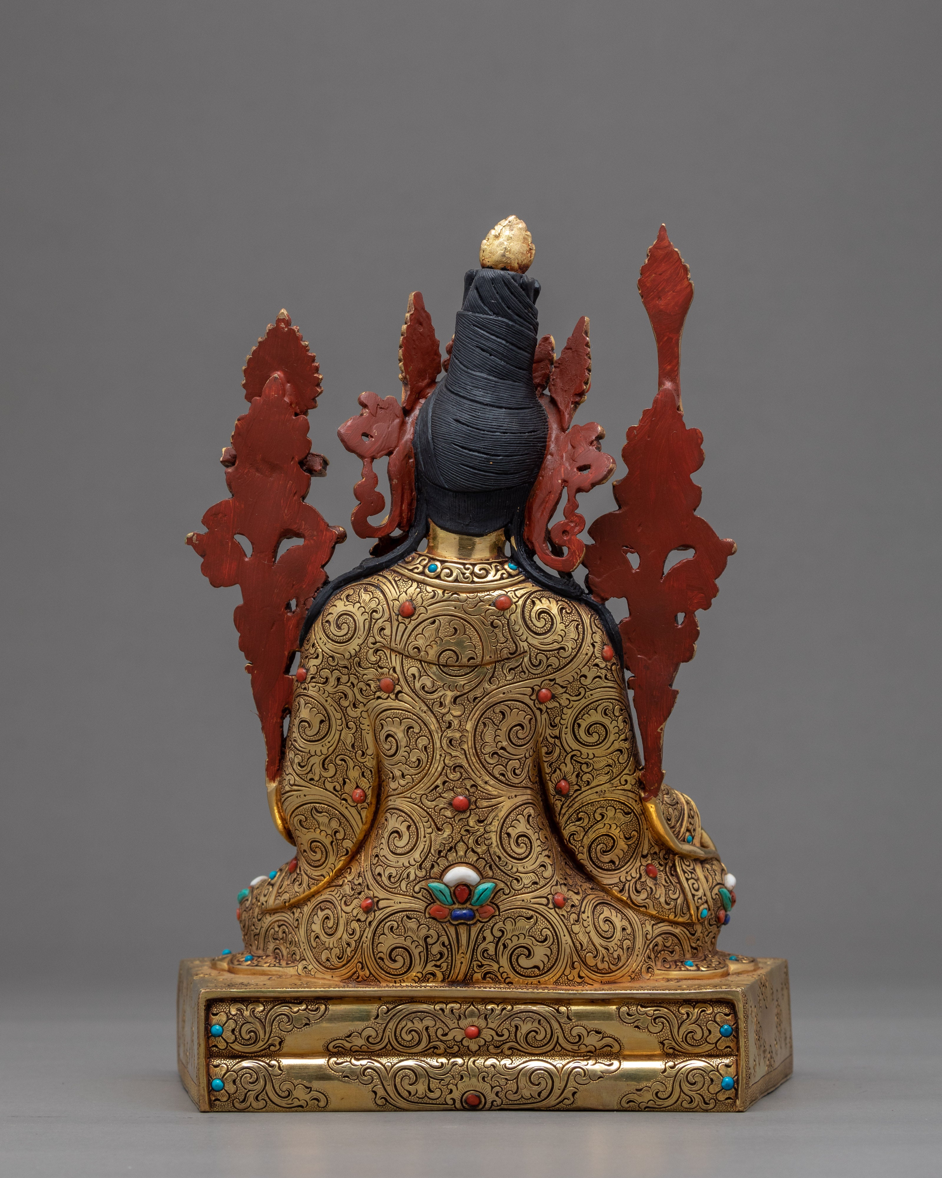 Guru Rinpoche with Trisong Detsen & Santaraksita | Traditional Buddhist Statue