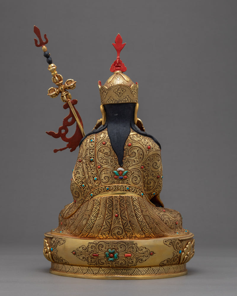 Guru Rinpoche with Trisong Detsen & Santaraksita | Traditional Buddhist Statue