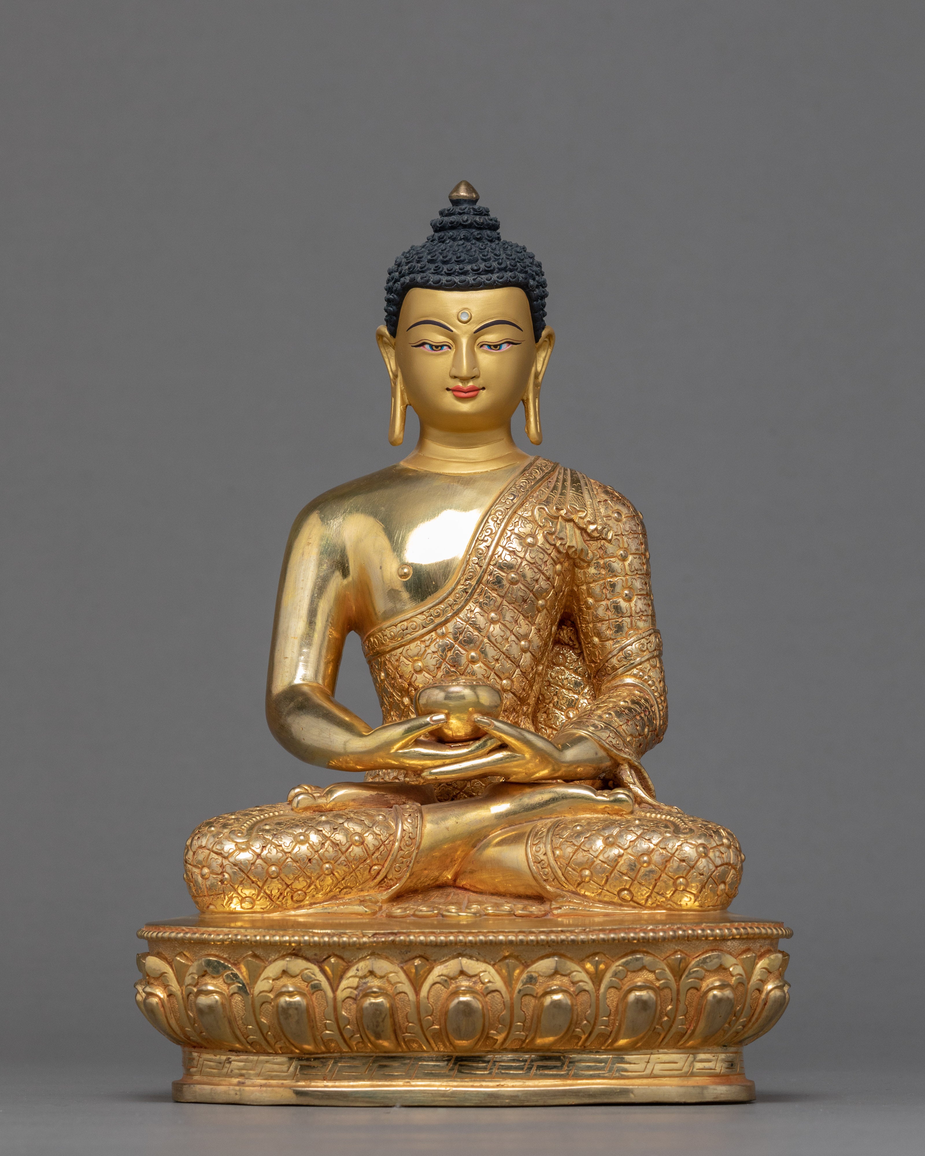 Three Tibetan Buddhas Statue | Traditional Gold Gilded Sculpture