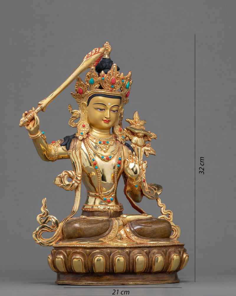 Manjushri Sculpture Nepal | Traditional Bodhisattva Art