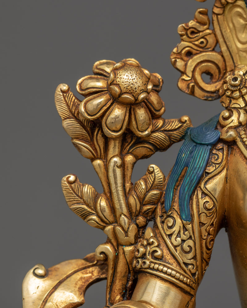 Green Tara Mother Statue | Traditional Hand Carved Sculpture