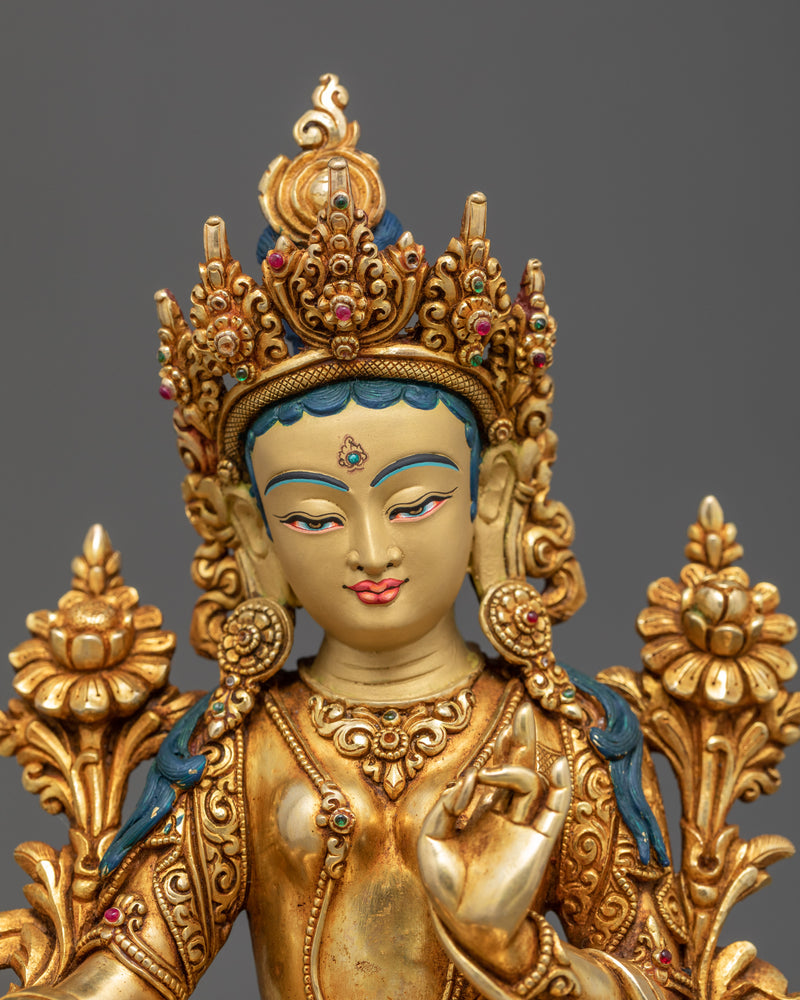 Green Tara Mother Sculpture | Traditional Buddhist Statue