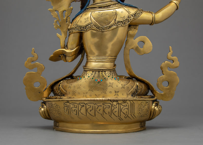 Manjushri Bodhisattva Sculpture | Traditional Hand Carved Statue