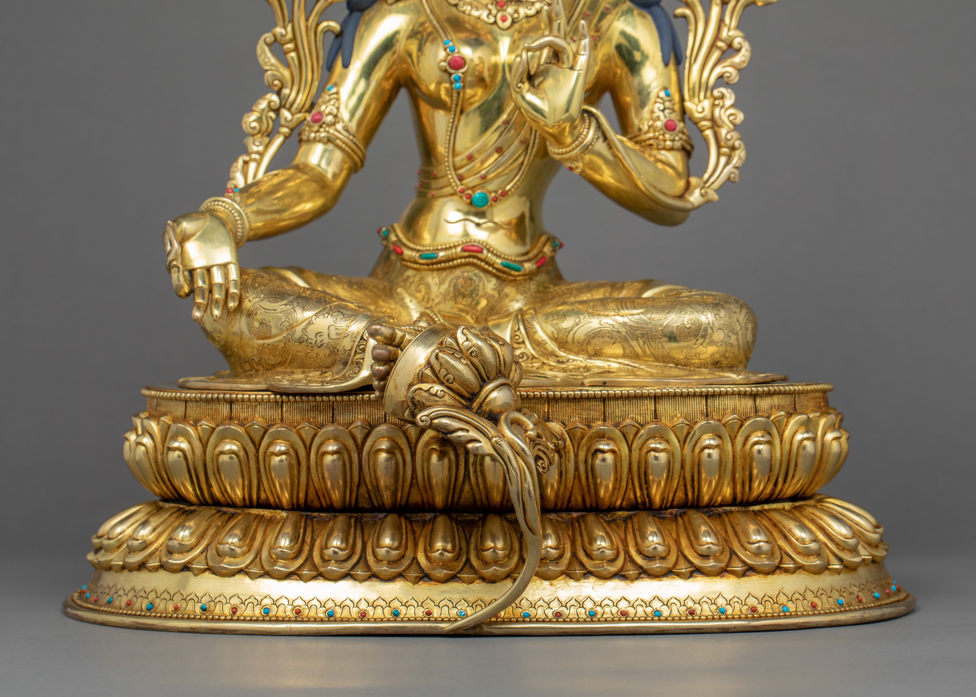 Green Tara Goddess Statue | Finely Hand Carved Tibetan Art