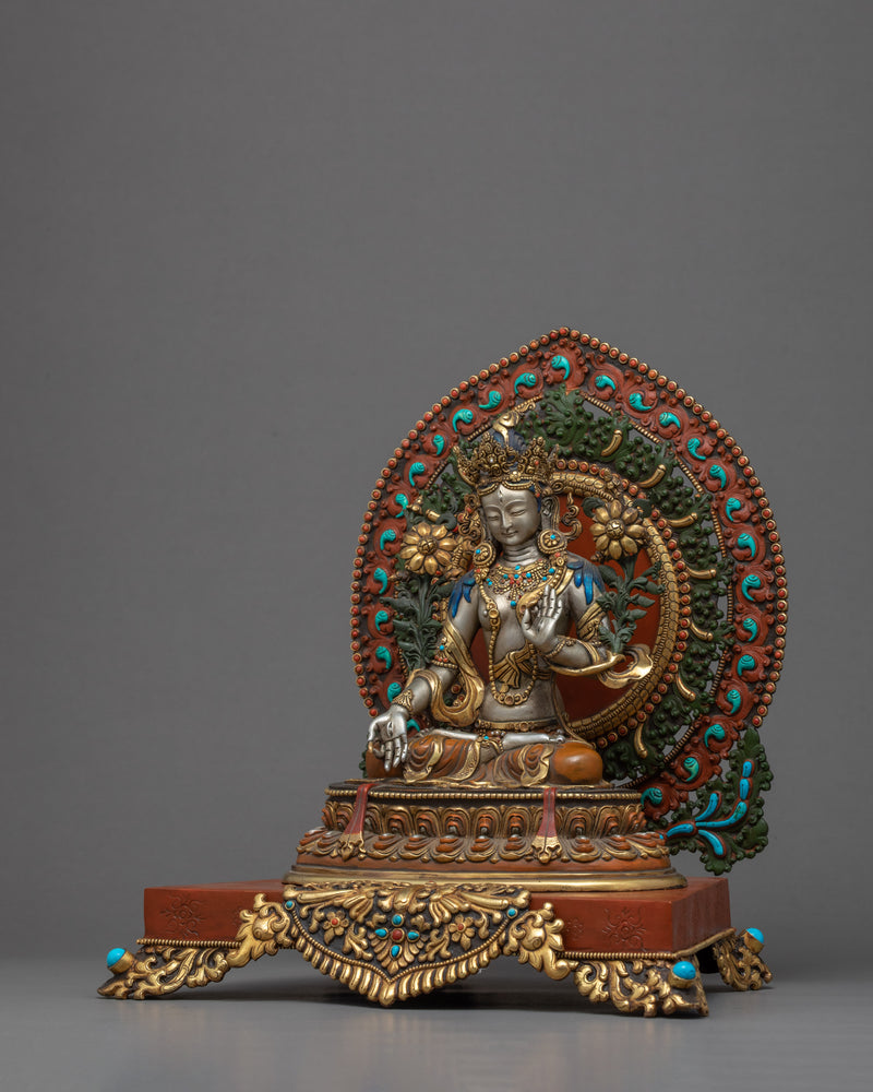 The White Tara Sculpture | Traditionally Hand Carved Statue