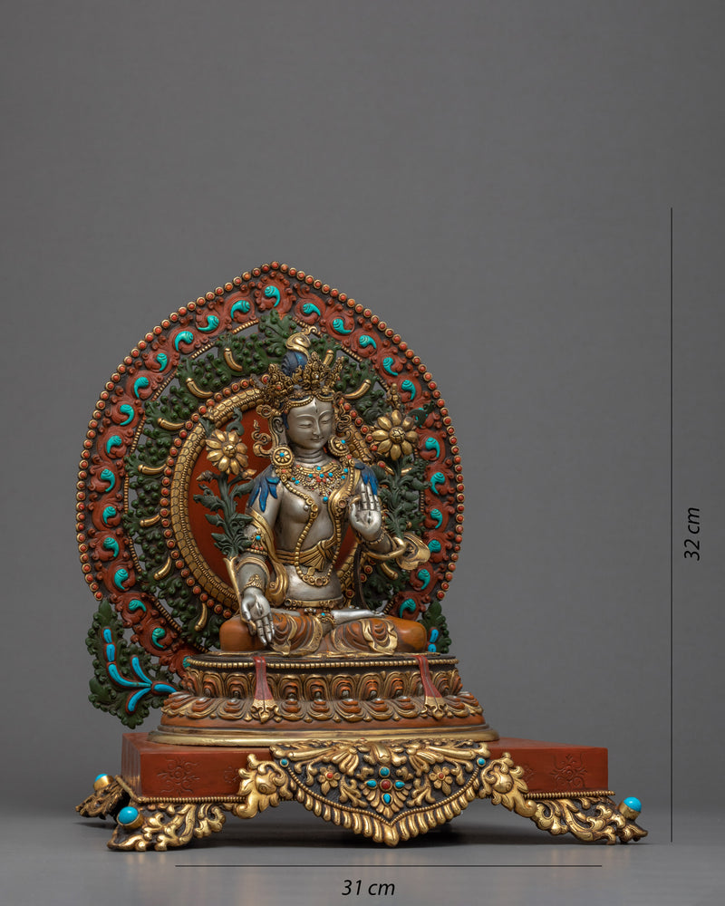 The White Tara Sculpture | Traditionally Hand Carved Statue