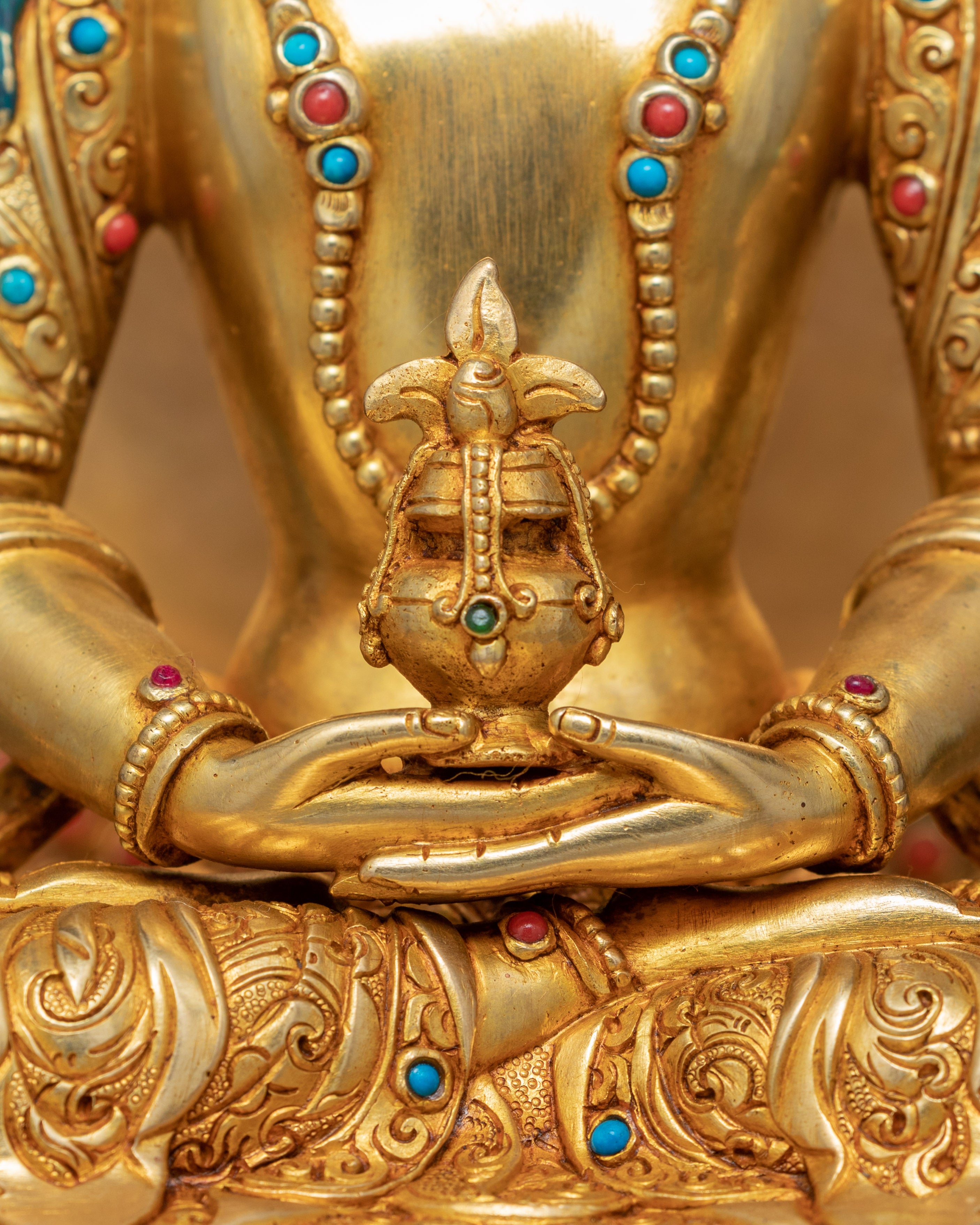 Amitayus Bodhisattva Sculpture | Traditional Himalayan Art Nepal