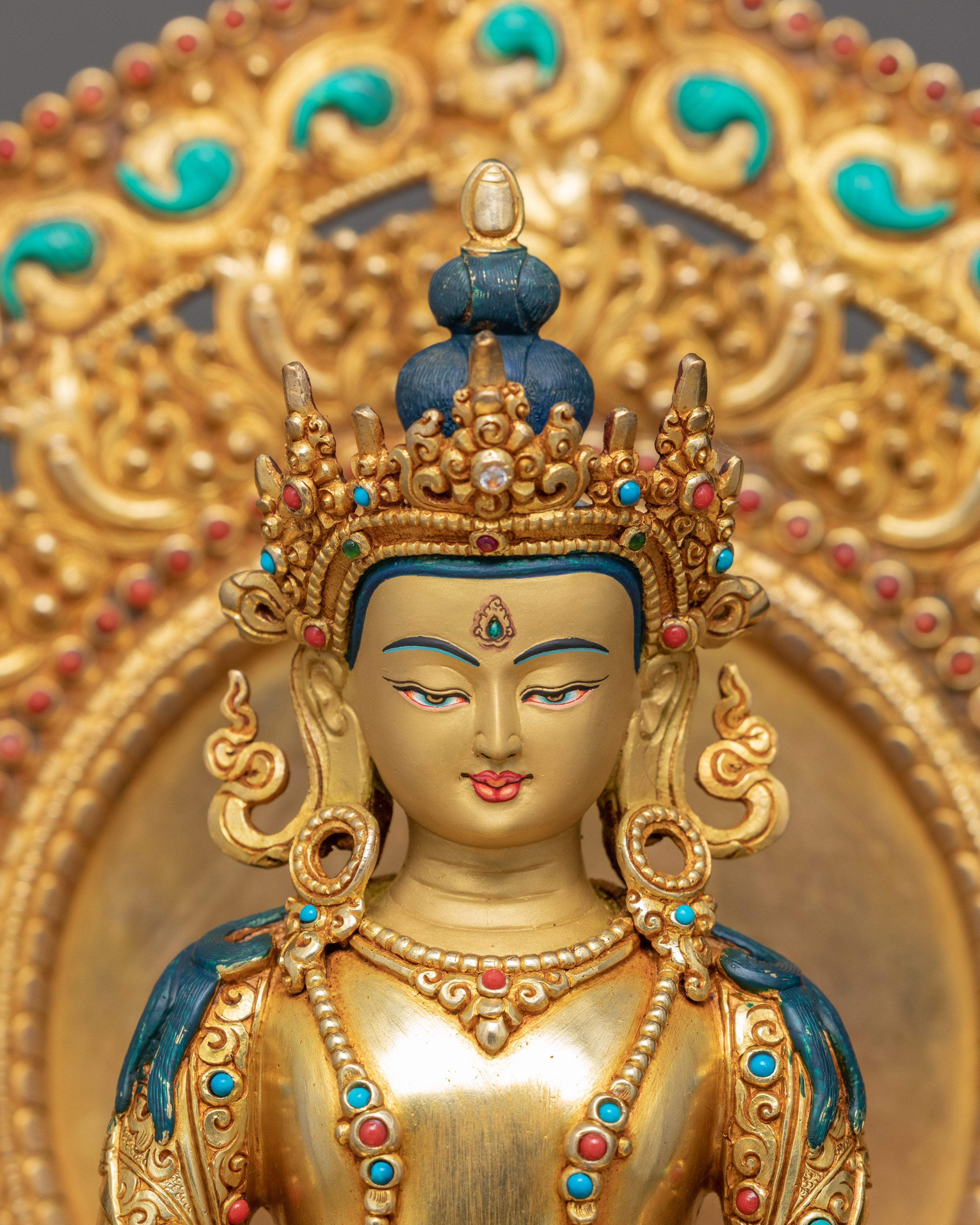Amitayus Bodhisattva Sculpture | Traditional Himalayan Art Nepal