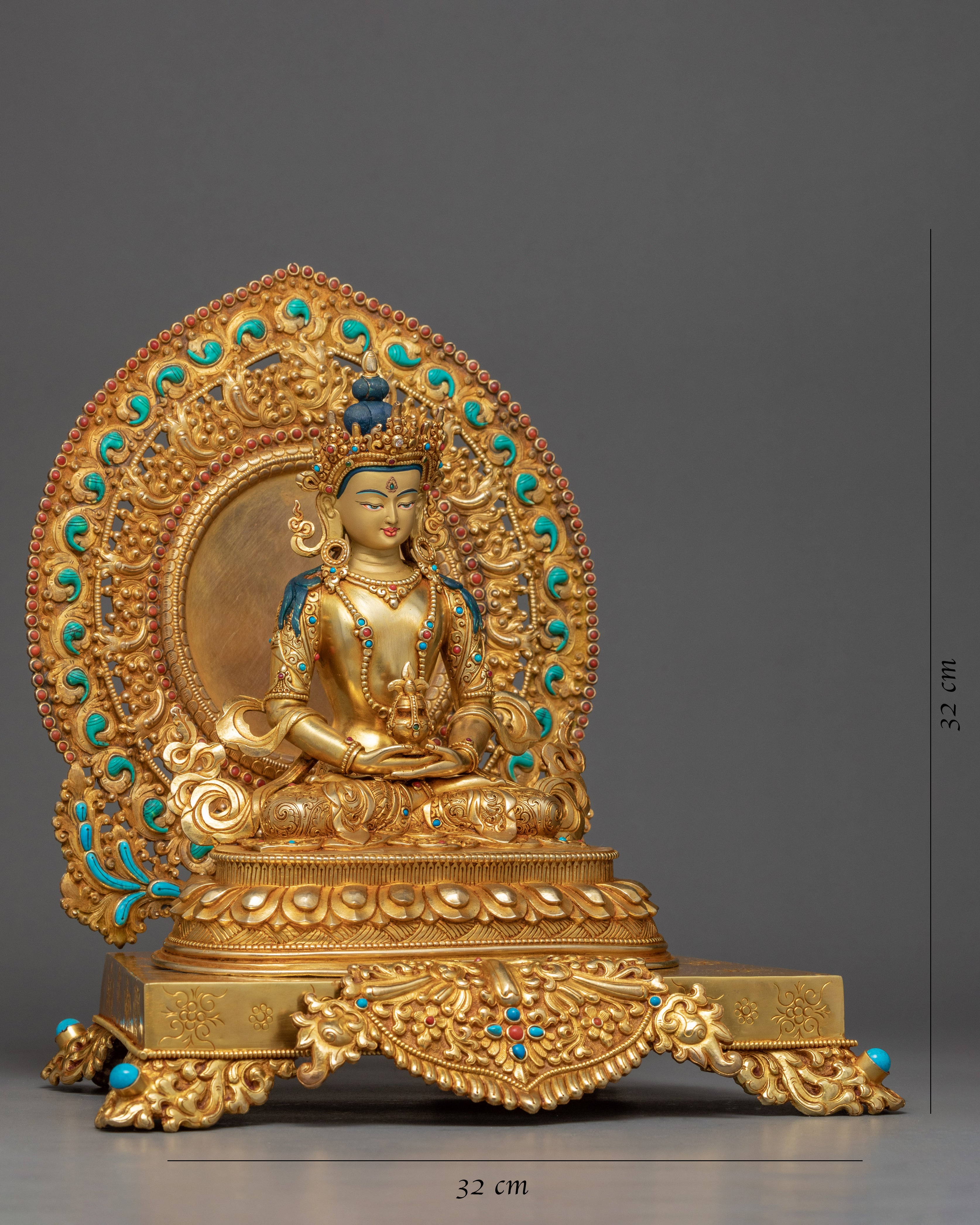 Amitayus Bodhisattva Sculpture | Traditional Himalayan Art Nepal