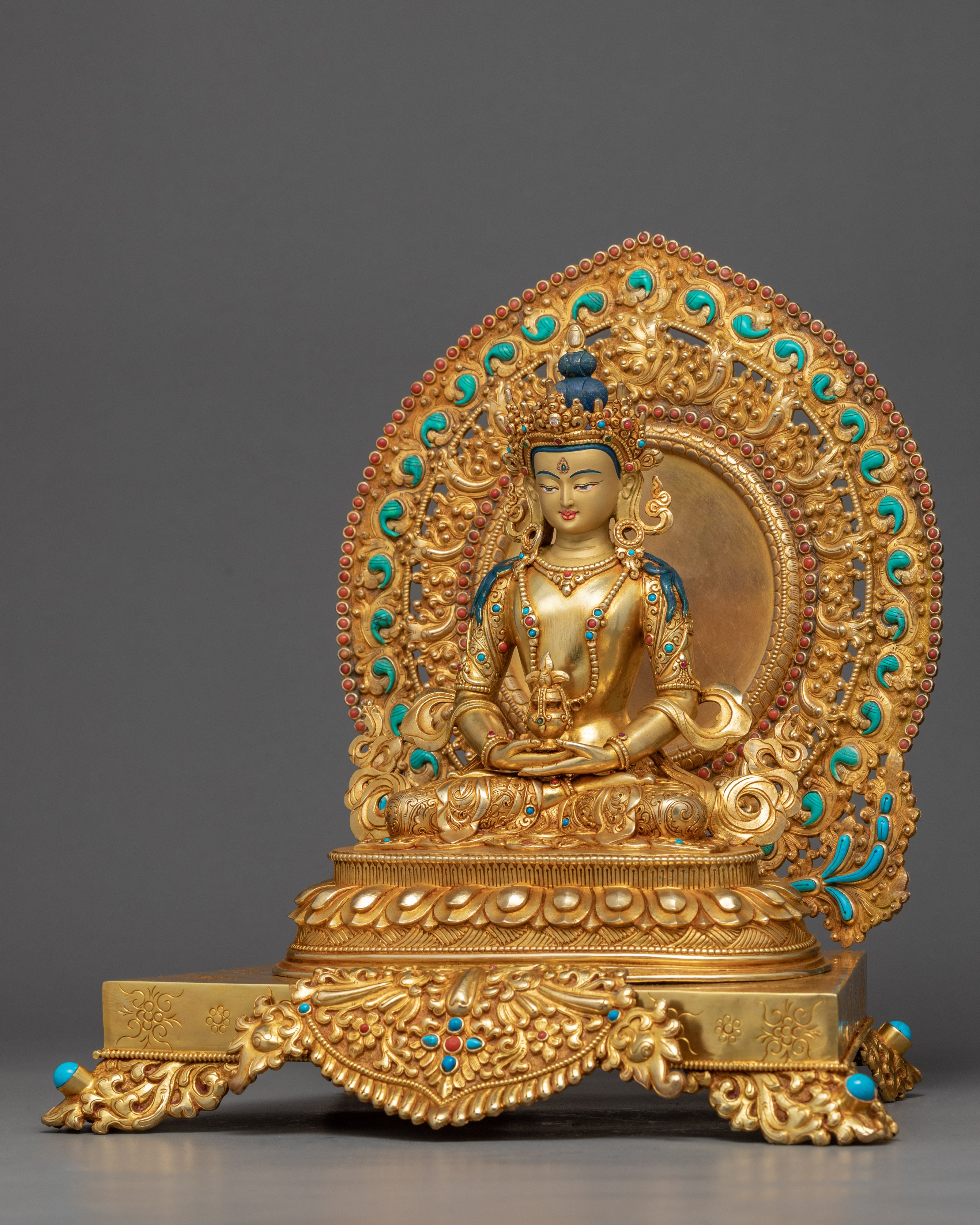 Amitayus Bodhisattva Sculpture | Traditional Himalayan Art Nepal