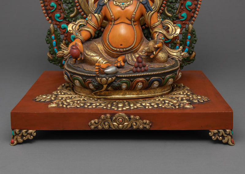 Yellow Dzambhala Sculpture | Buddhist Wealth Deity