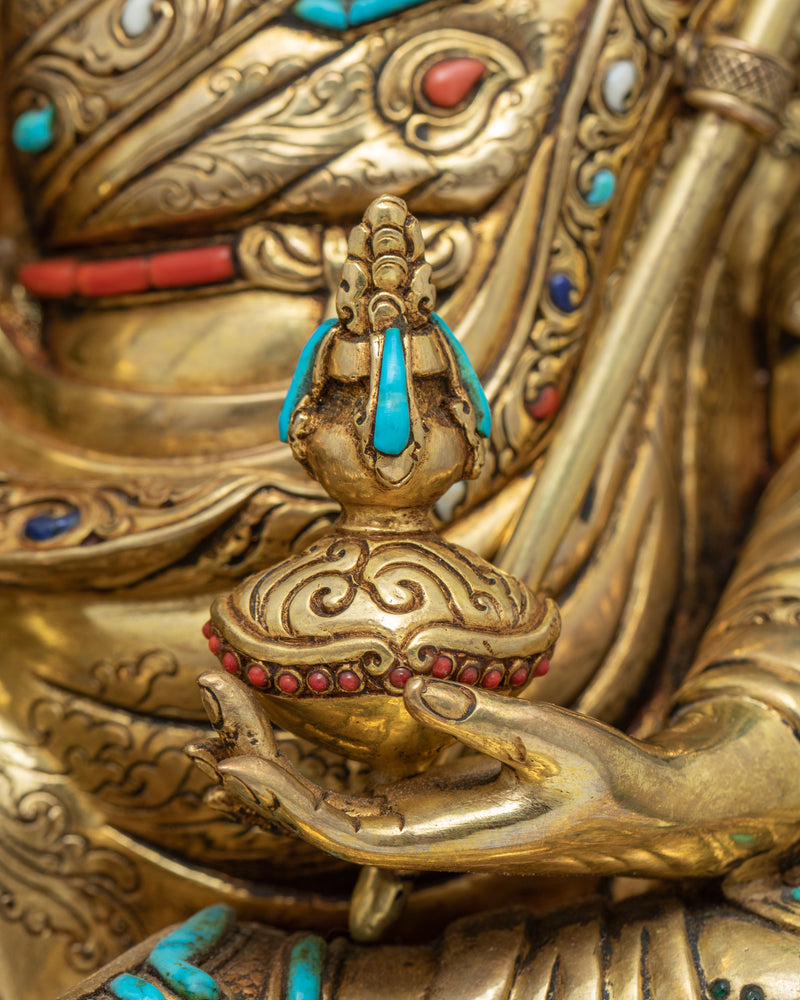 Guru Padmasambhava Sculpture | Finely Hand Painted Buddhist Statue