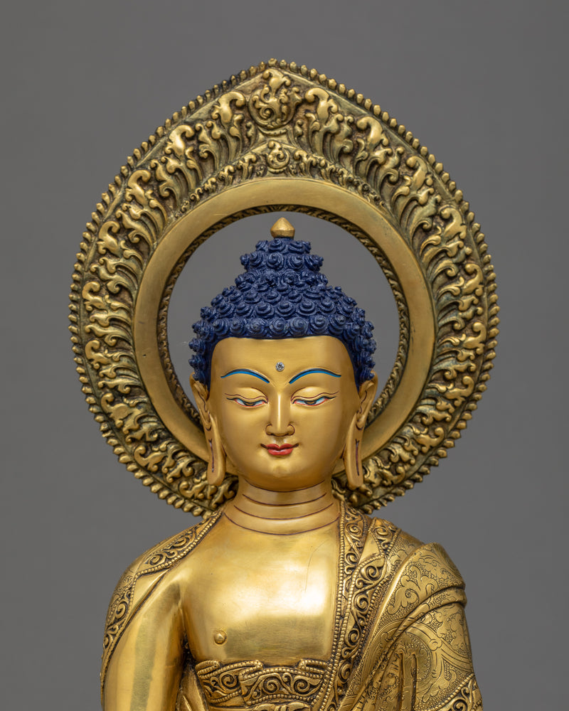 The Shakyamuni Buddha Sculpture | Traditionally Gilded with Gold