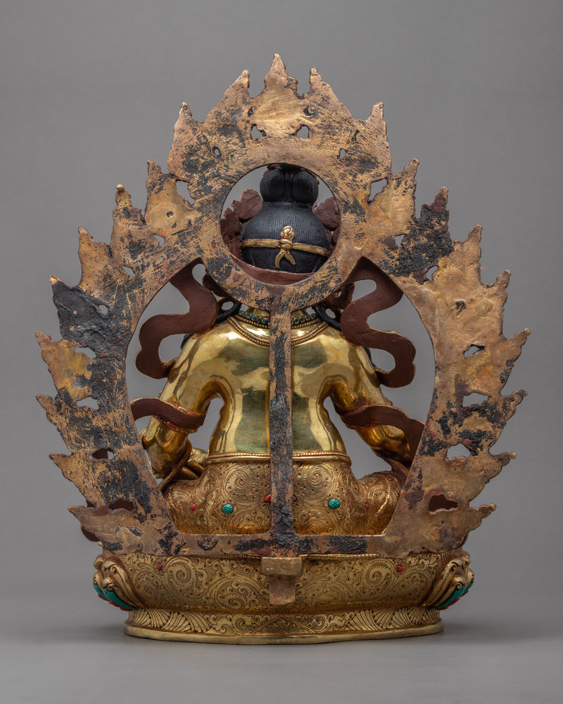 Yellow Jambhala Statue | Traditionally Hand Crafted Buddhist Art