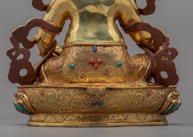 Yellow Jambhala Statue | Traditionally Hand Crafted Buddhist Art