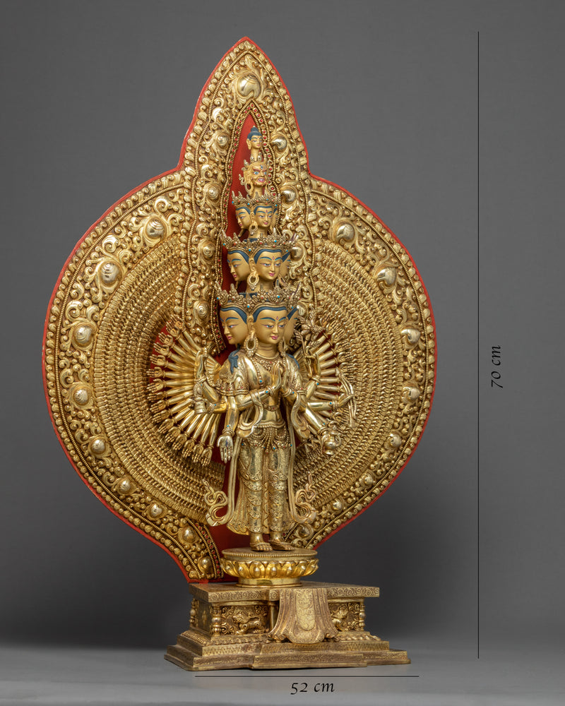 1000 Armed Chenrezig Sculpture | Traditional Hand Carved Statue