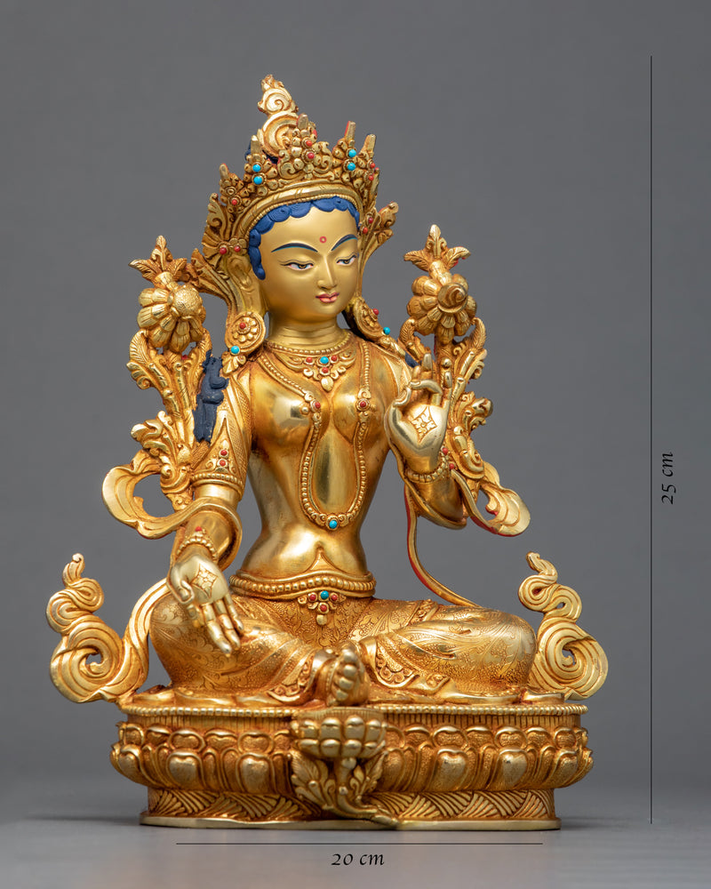 Tara Green Statue | Finely Crafted Buddhist Figurine