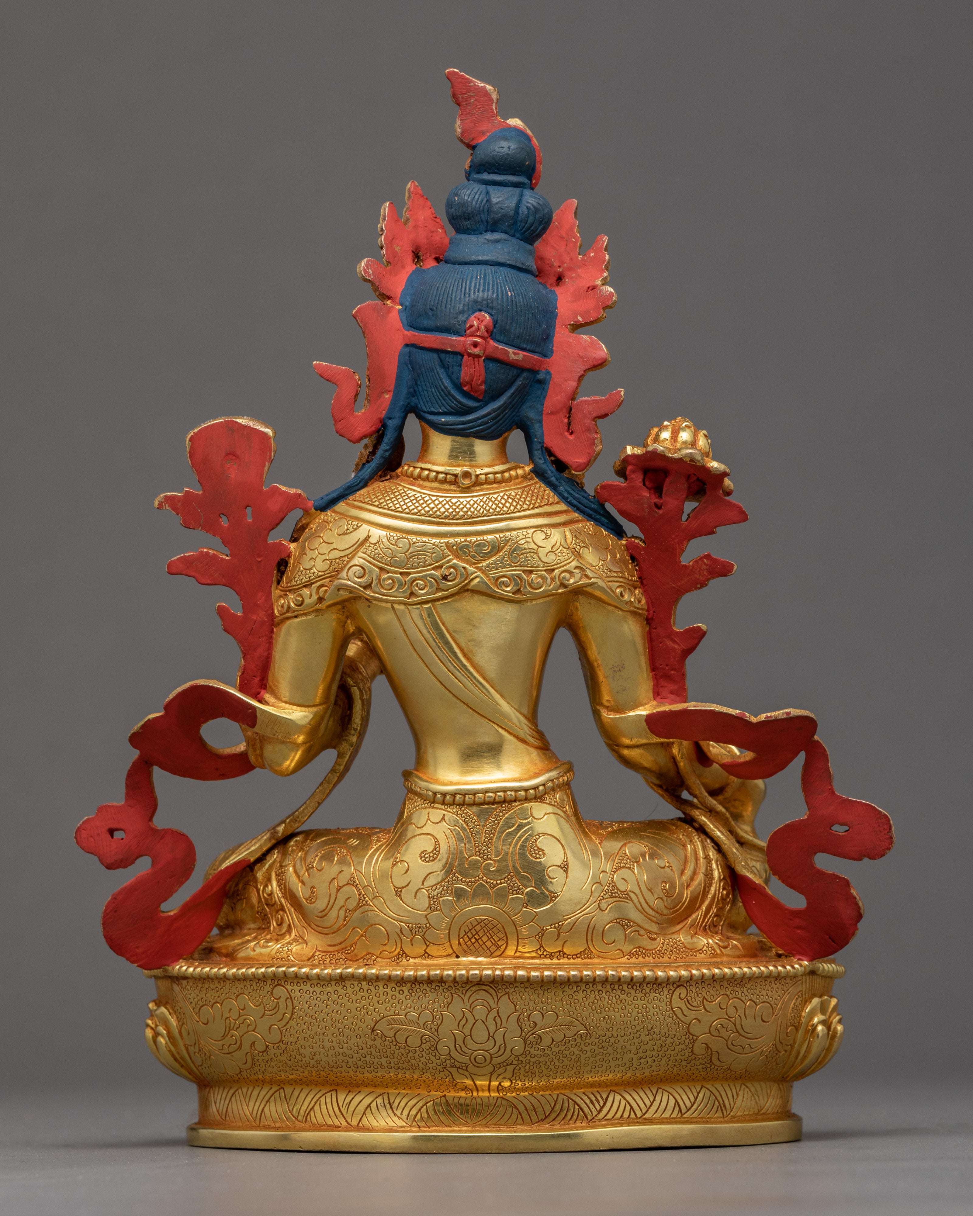 Indoor Tara Green Sculpture | Traditional Hand Painted Statue