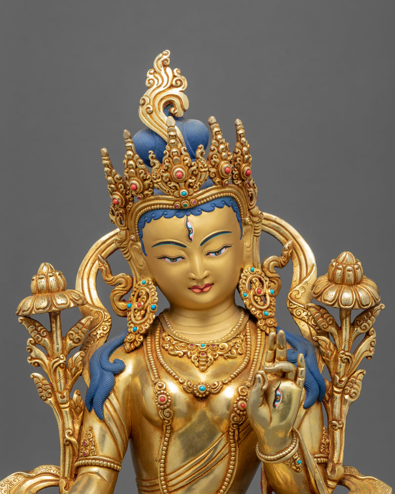 White Tara Indoor Statue | Traditional Himalayan Art of Nepal