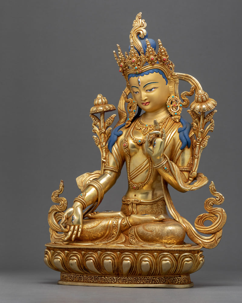 White Tara Indoor Statue | Traditional Himalayan Art of Nepal