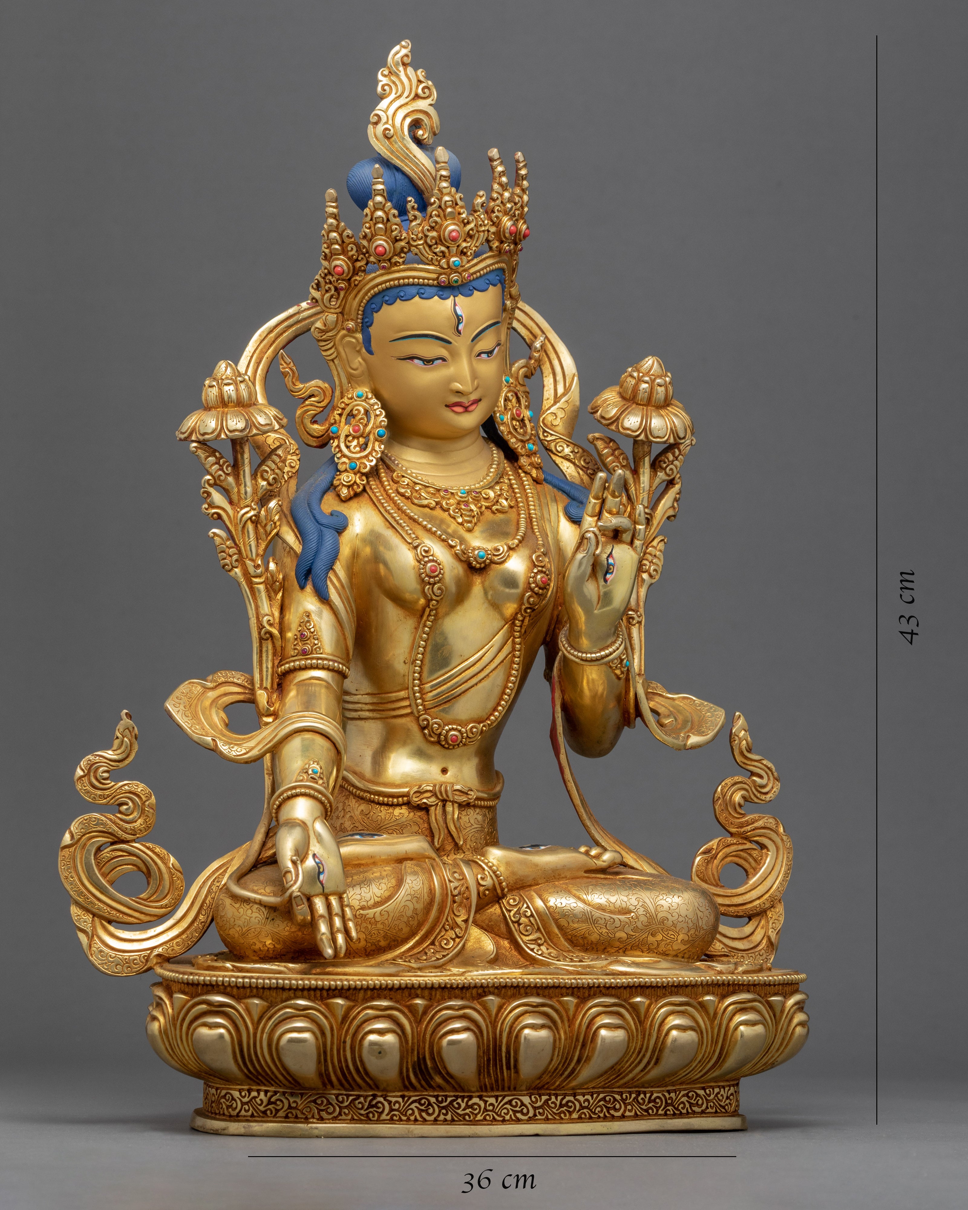 White Tara Indoor Statue | Traditional Himalayan Art of Nepal