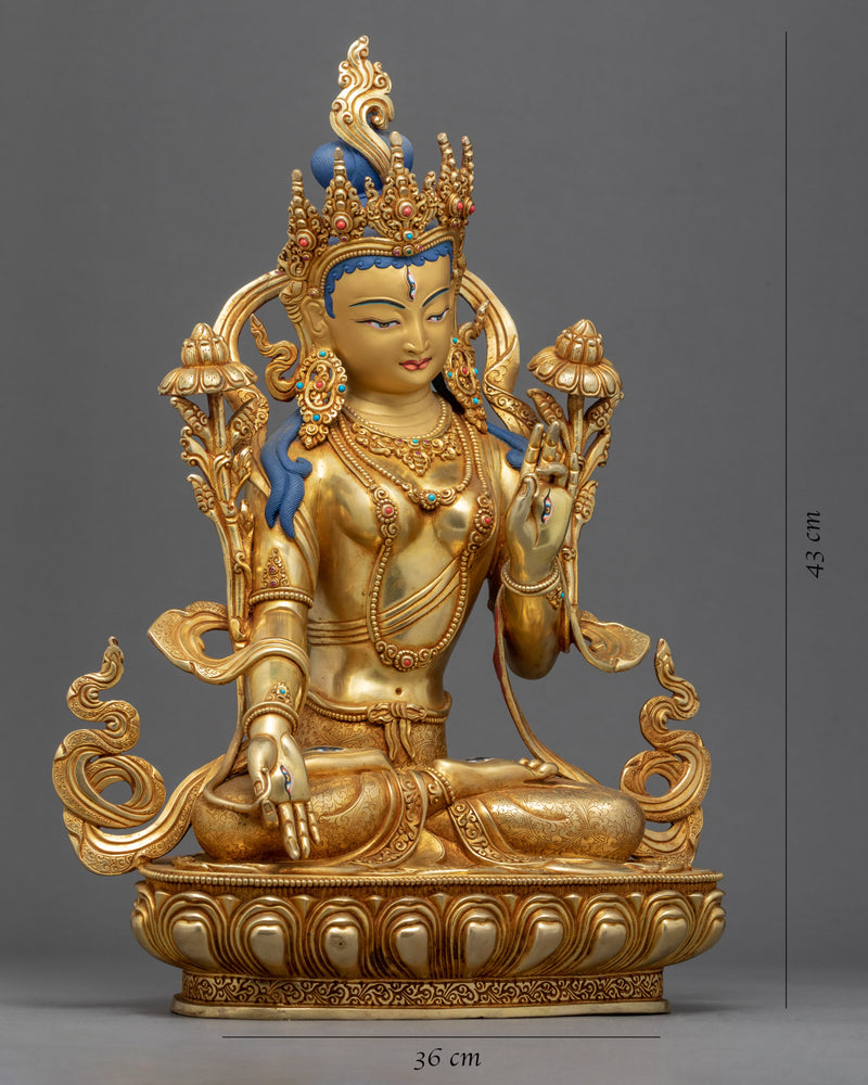 White Tara Indoor Statue | Traditional Himalayan Art of Nepal