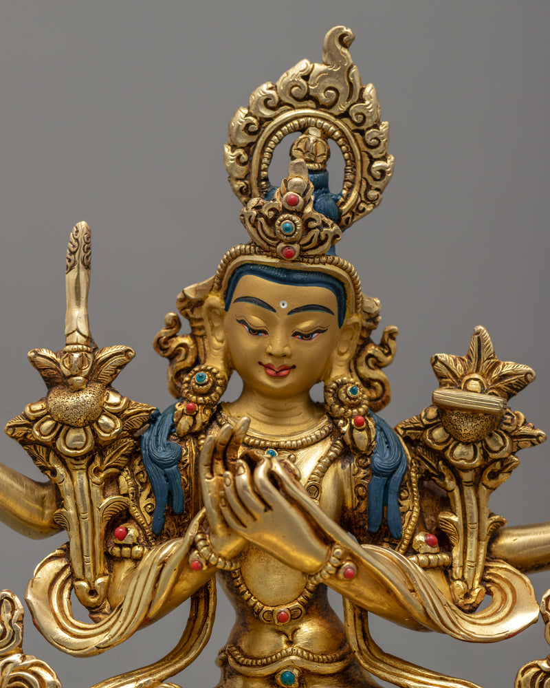 Four-Armed Manjushri Statue | Wisdom Deity